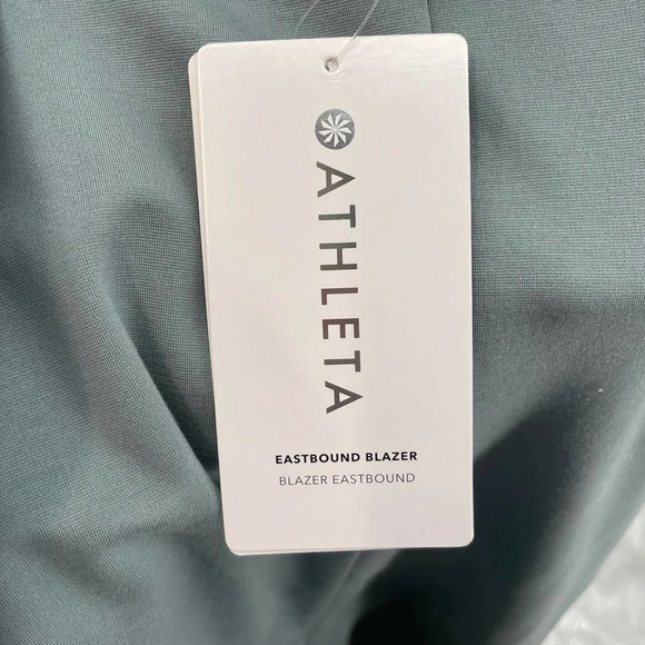 Athleta Eastbound Blazer Minimalist Gray Sage Green Size 16 - Picture 9 of 12